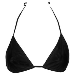 S/S 2000 Ralph Lauren Black Lambskin Leather Bralette Tie Bikini Top