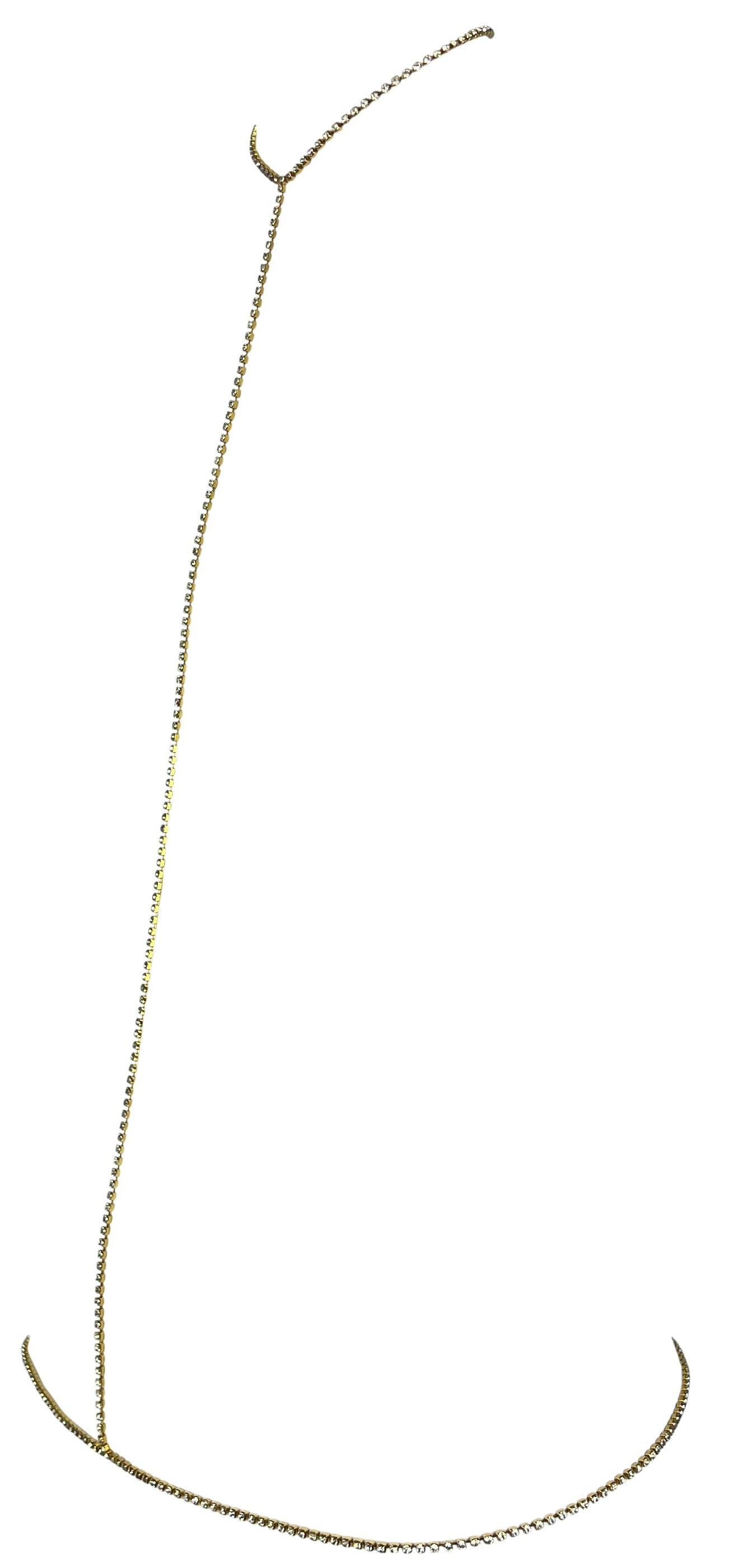 S/S 2000 Roberto Cavalli Runway Rhinestone Gold-Tone Bodychain For Sale 7