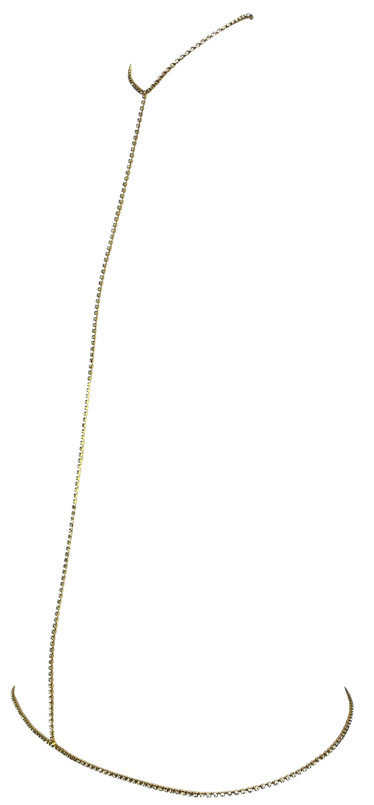 S/S 2000 Roberto Cavalli Runway Rhinestone Gold-Tone Bodychain For Sale 8