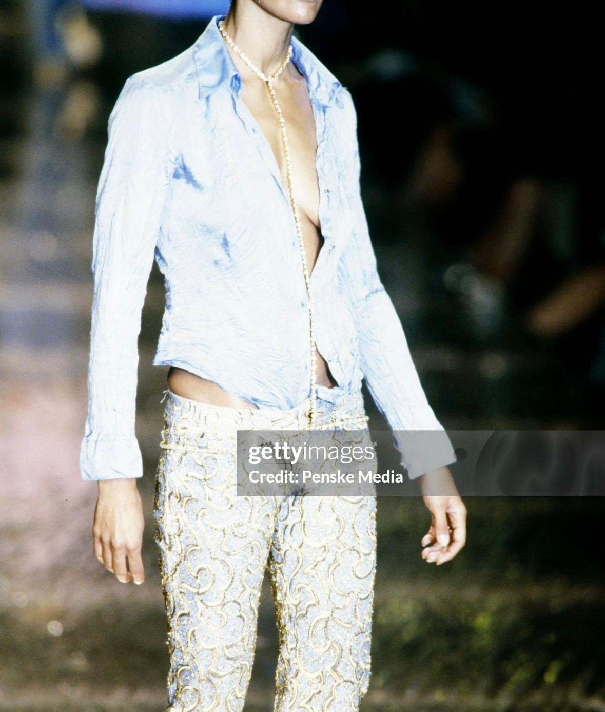 S/S 2000 Roberto Cavalli Runway Rhinestone Gold-Tone Bodychain In Excellent Condition For Sale In West Hollywood, CA