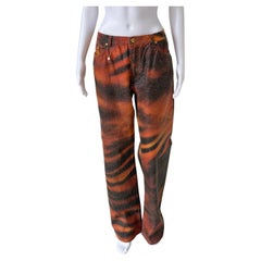 S/S 2000 Tiger Metallic-Glaze Denim Jeans
