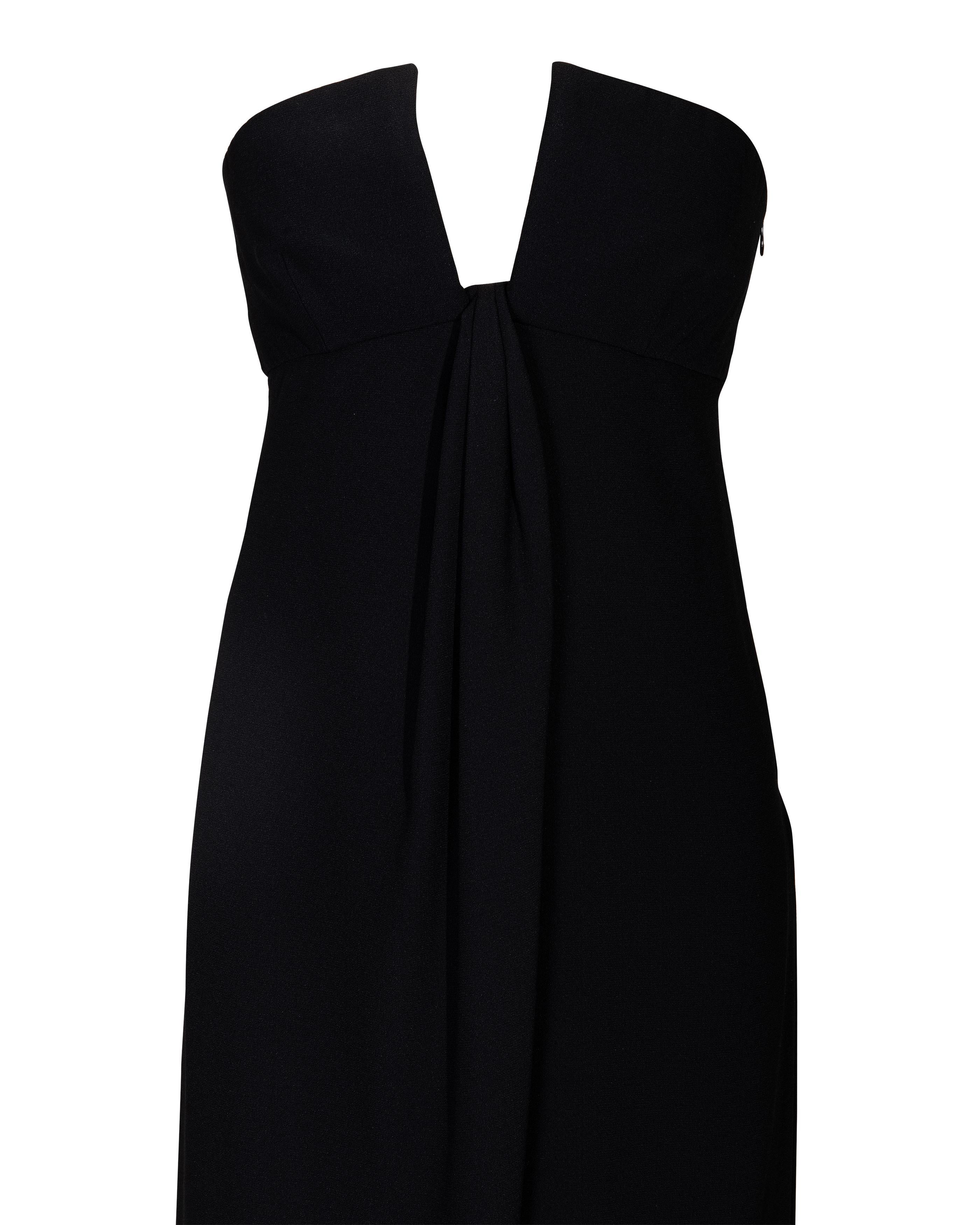 S/S 2000 Valentino Black Strapless Gown with Open Bust For Sale 6