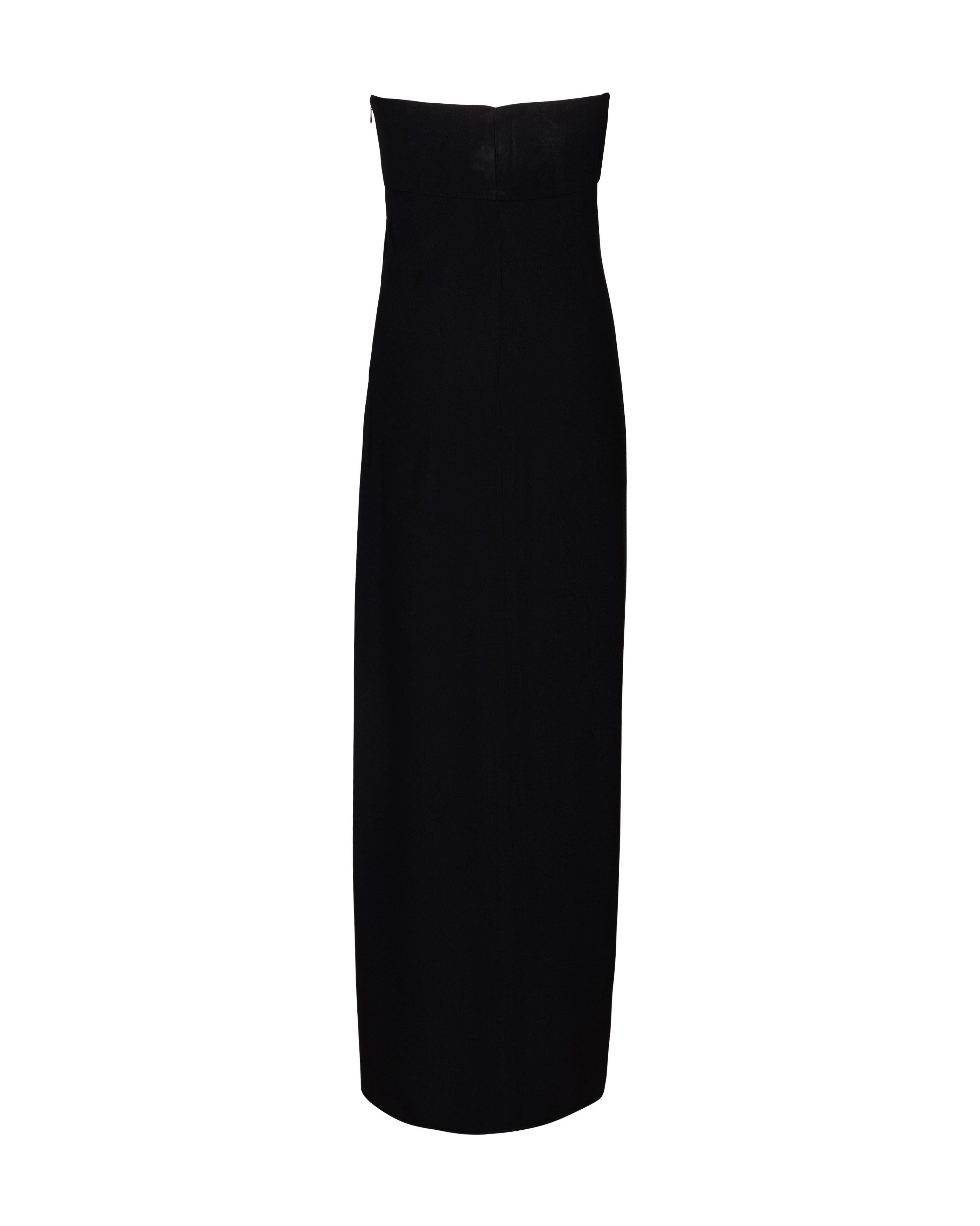 S/S 2000 Valentino Black Strapless Gown with Open Bust For Sale 1