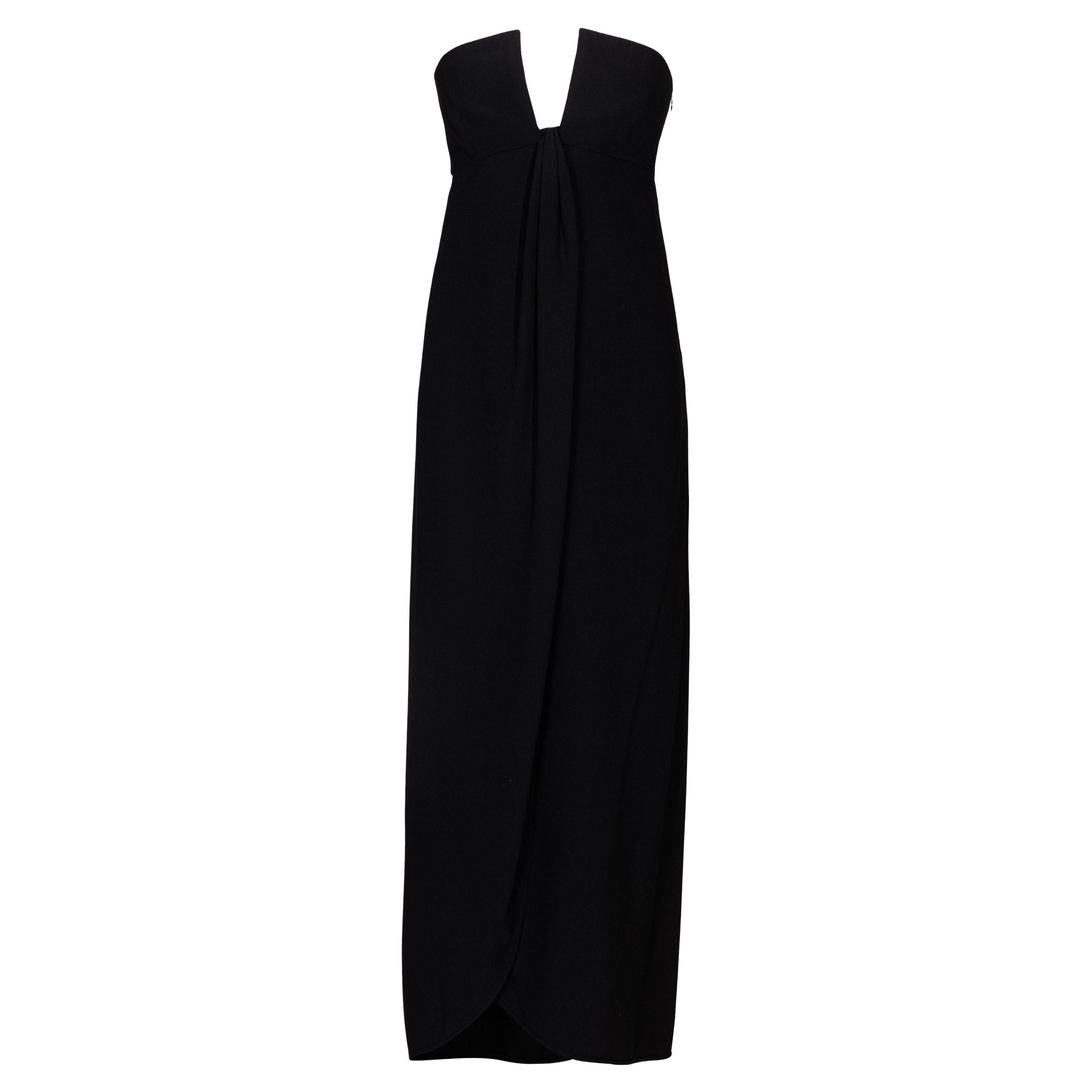 S/S 2000 Valentino Black Strapless Gown with Open Bust For Sale