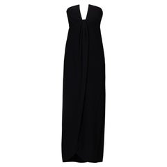 S/S 2000 Valentino Black Strapless Gown with Open Bust
