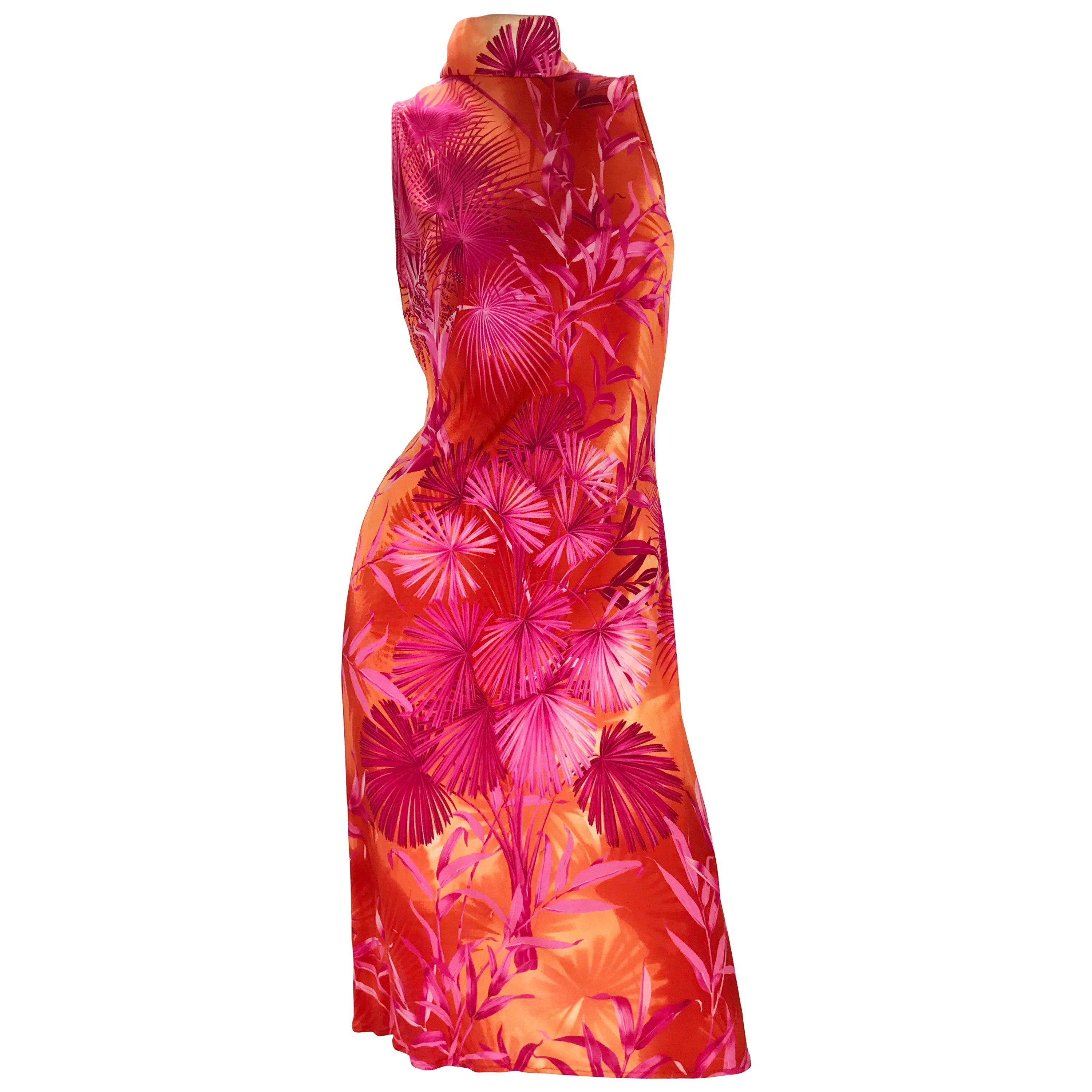 S/S 2000 Vintage Gianni Versace Couture Jungle Print Dress