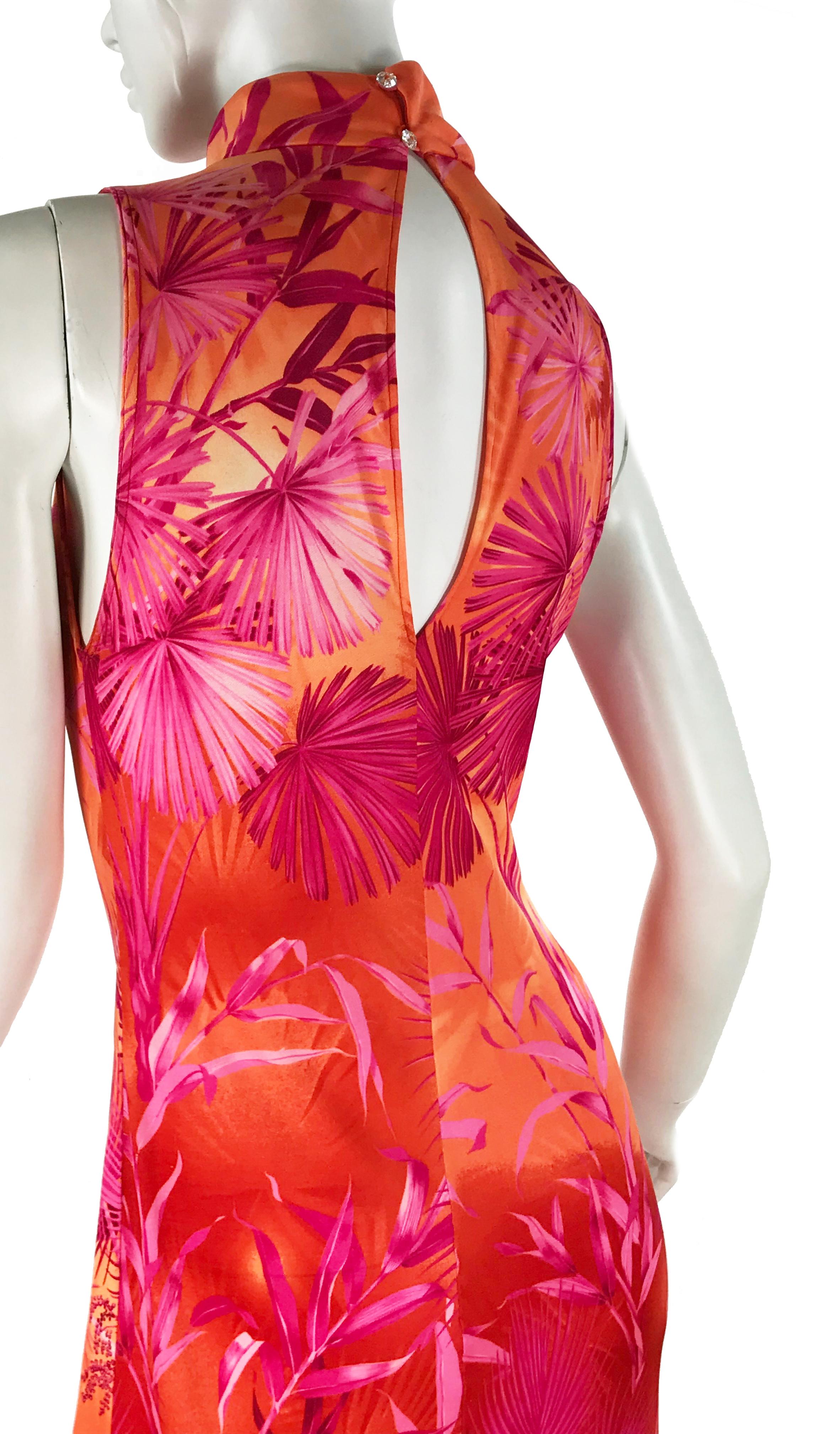 S/S 2000 Vintage Gianni Versace Couture Jungle Print Dress For Sale at ...