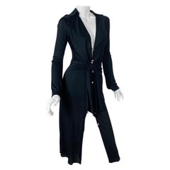 S.I.V.A. 2000 Vintage Gianni Versace Couture Abito nero con profondo scollo a V