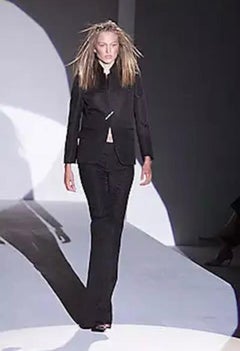 S/S 2000 Vintage Tom Ford for Gucci Crocodile textured Pant Suit with Pin 42 - 6