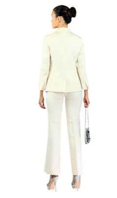 S/S 2000 Vintage Tom Ford for Gucci Crocodile textured Pant Suit with Pin NWT