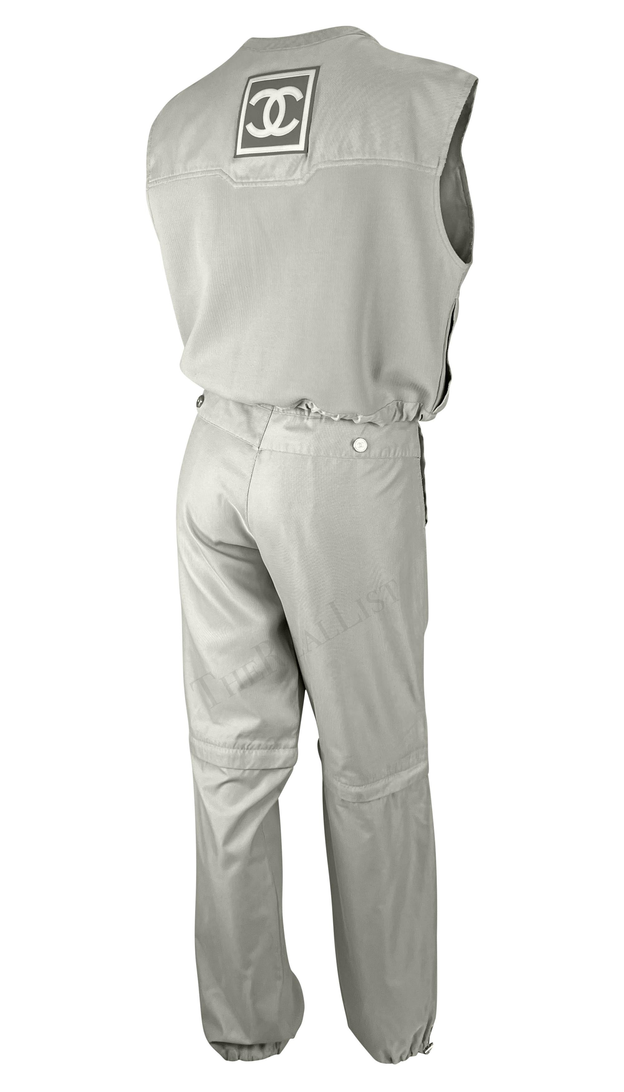 S/S 2001 Chanel by Karl Lagerfeld Identification Crop Top Cargo Pant Set For Sale 3