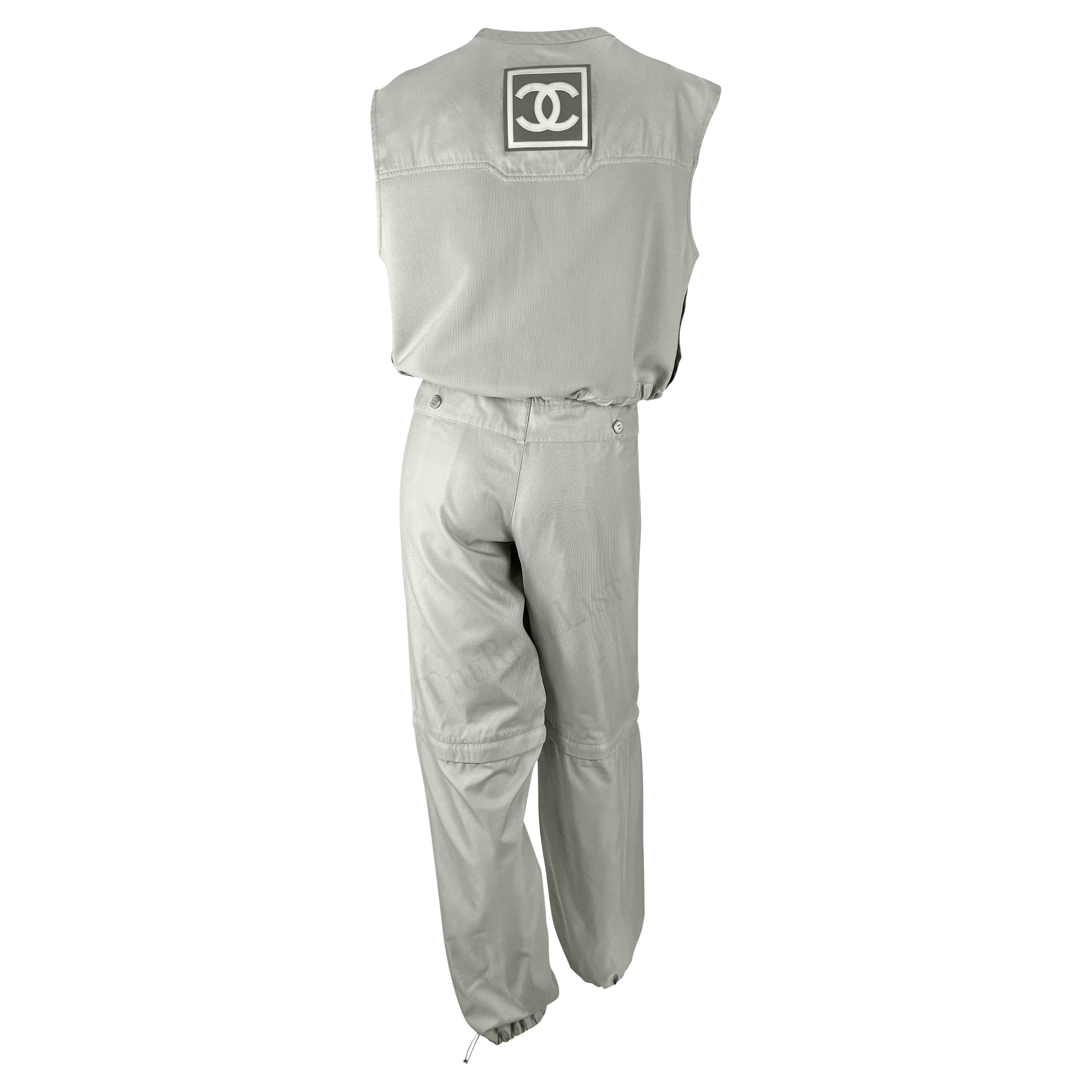 S/S 2001 Chanel by Karl Lagerfeld Identification Crop Top Cargo Pant Set For Sale