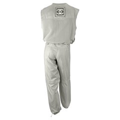 Vintage S/S 2001 Chanel by Karl Lagerfeld Identification Crop Top Cargo Pant Set