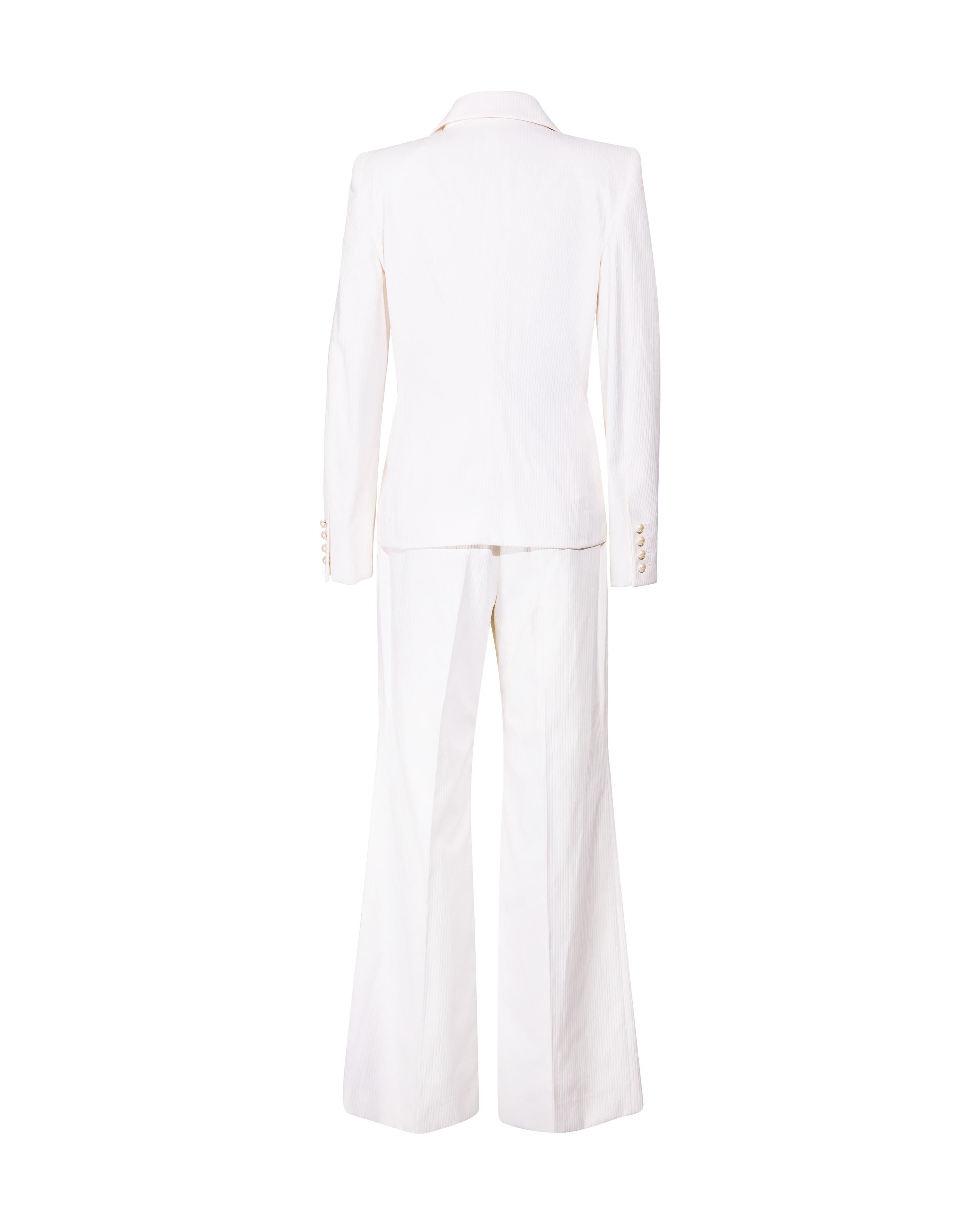 S/S 2001 Chanel Double-Breasted White Suit Set 4