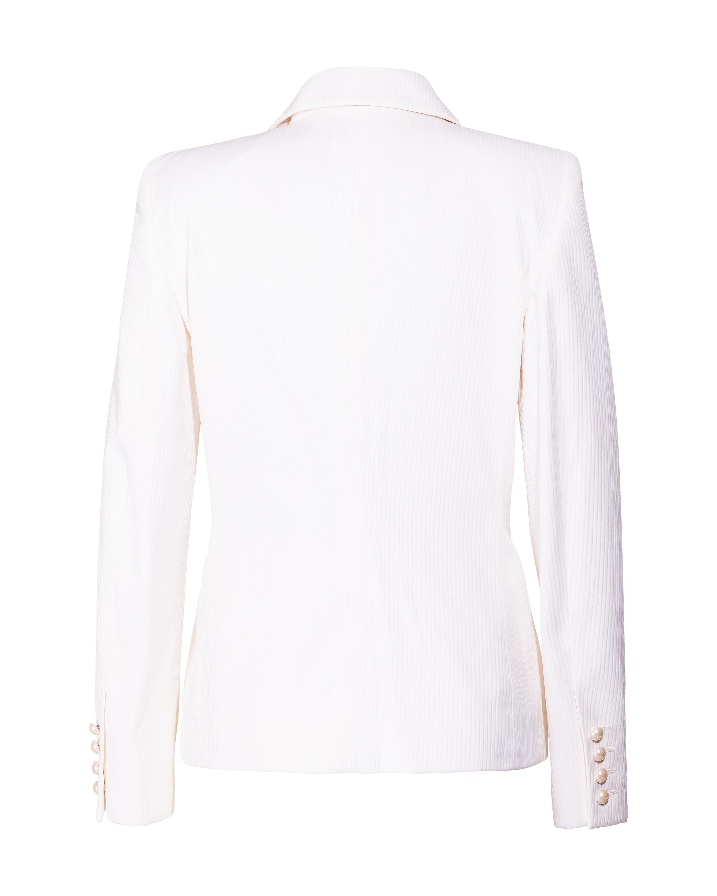 S/S 2001 Chanel Double-Breasted White Suit Set 9
