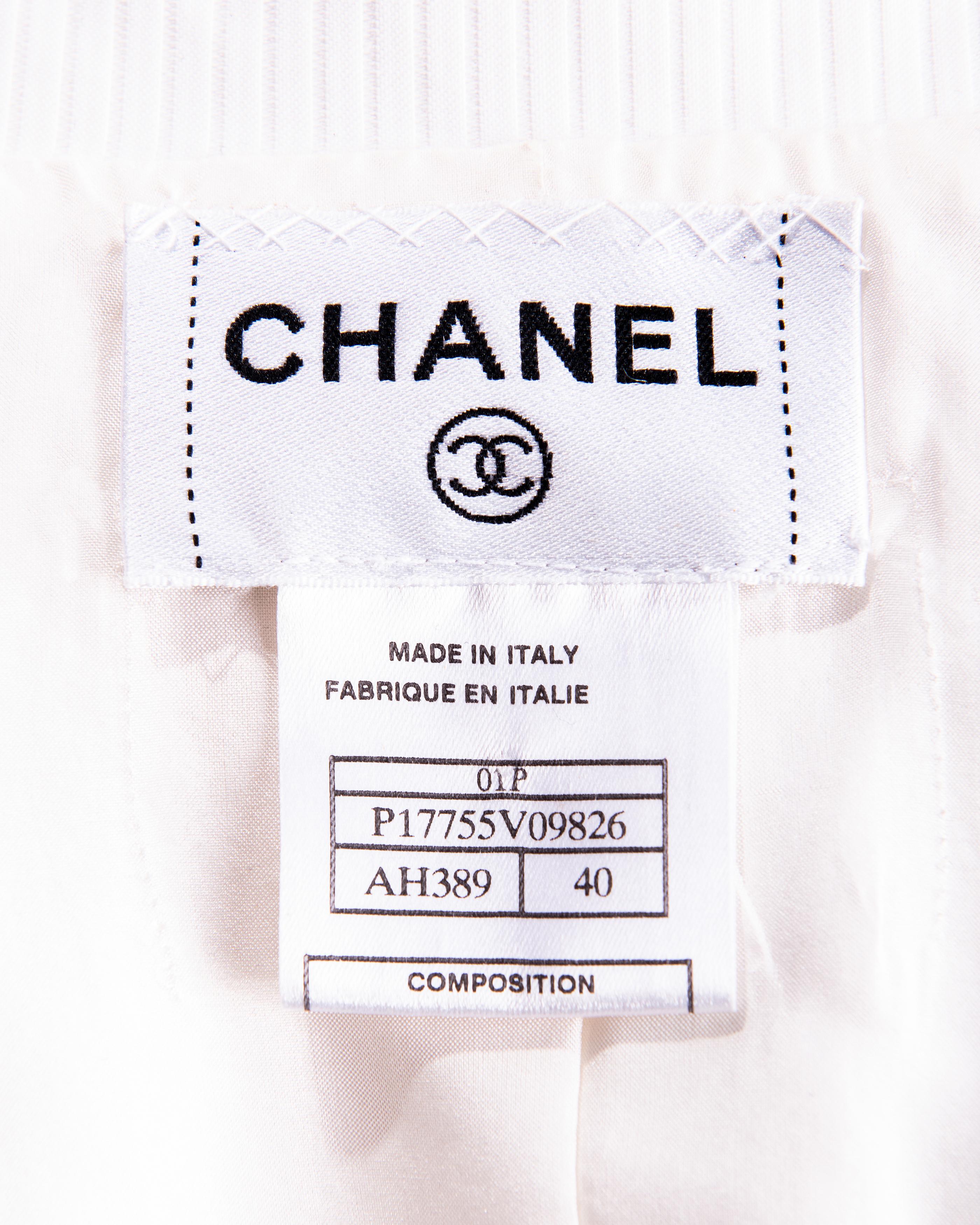 S/S 2001 Chanel Double-Breasted White Suit Set 10