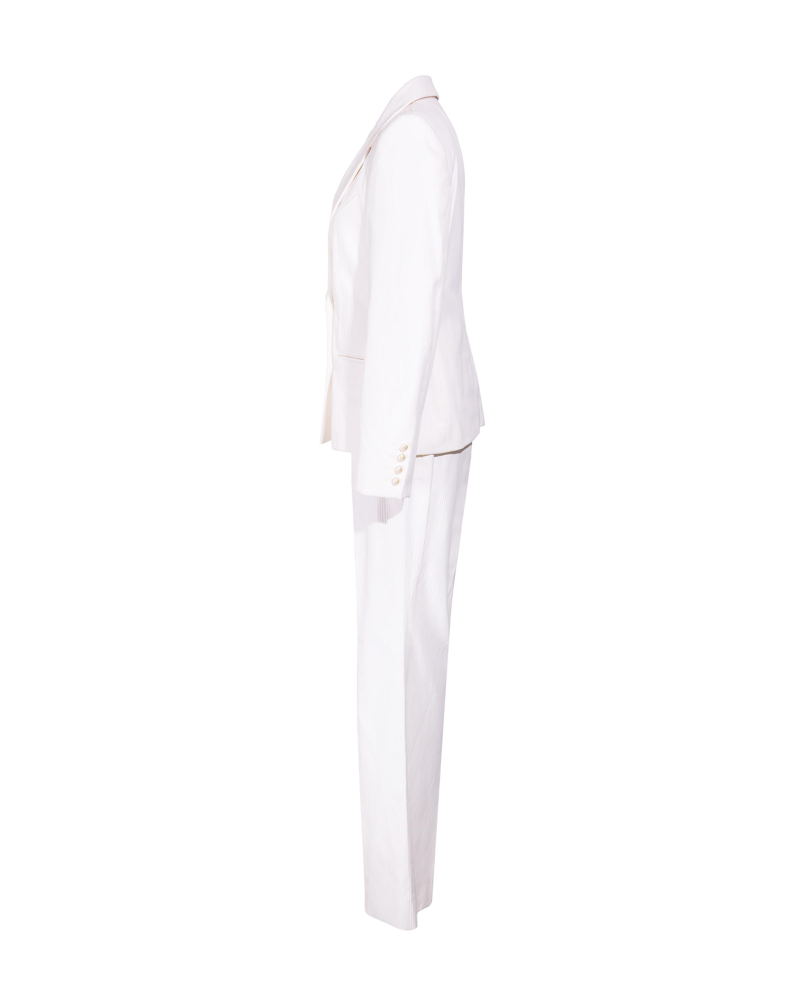 S/S 2001 Chanel Double-Breasted White Suit Set 3