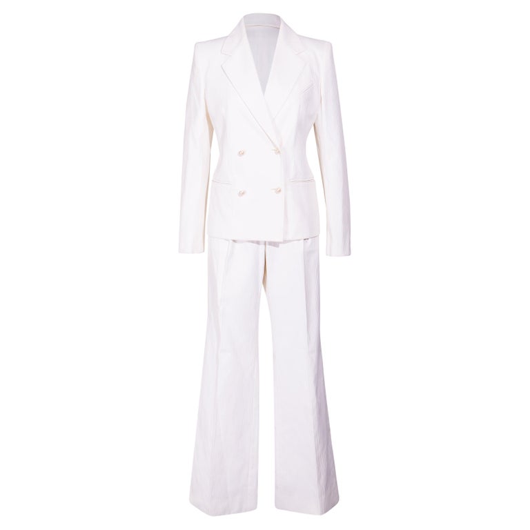 S/S 2001 Chanel Double-Breasted White Suit Set