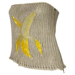 S/S 2001 Chloé by Stella McCartney Crochet Banana Sequin Beaded Tube Top