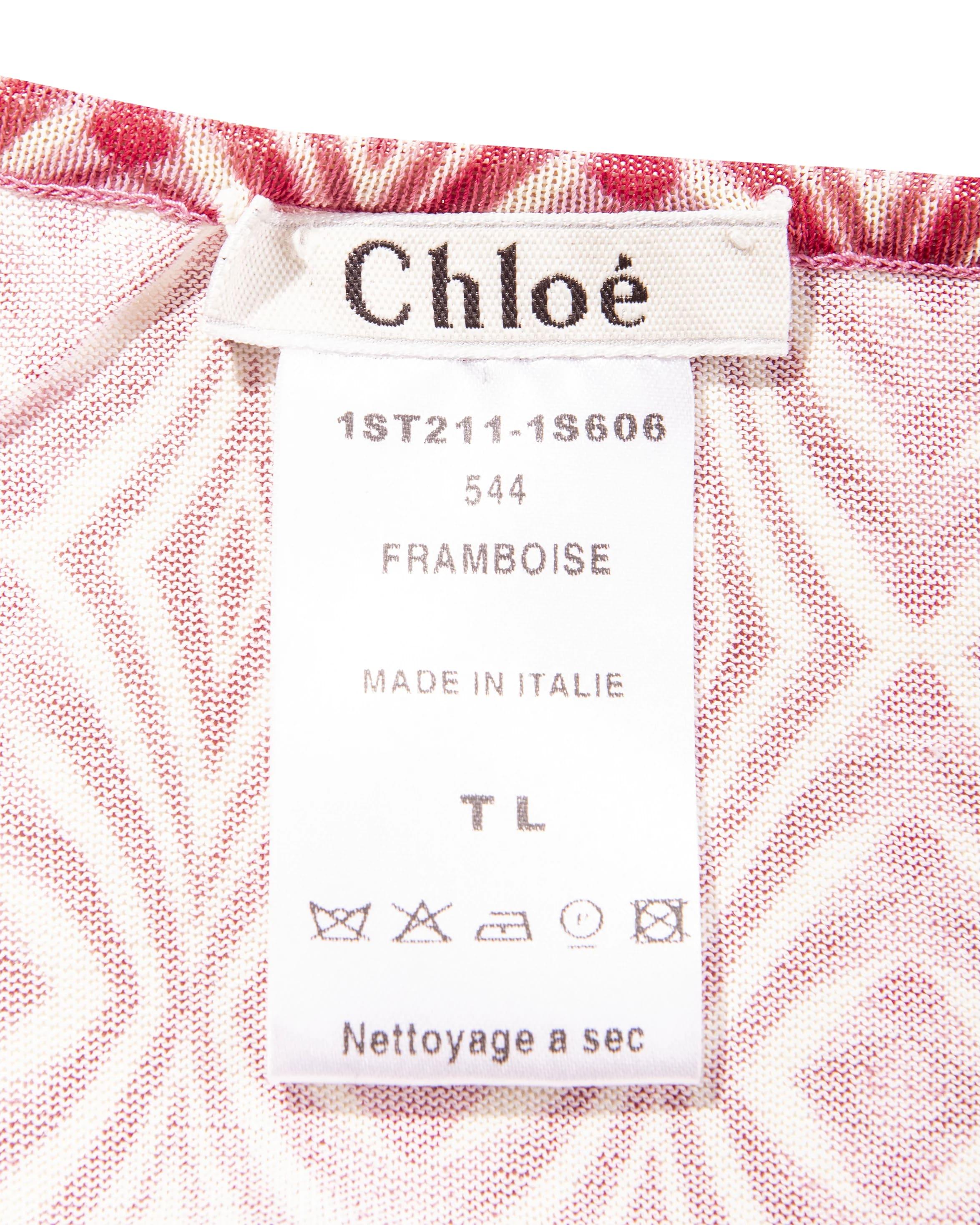 S/S 2001 Chloe Pink Patterned Halter Top 1