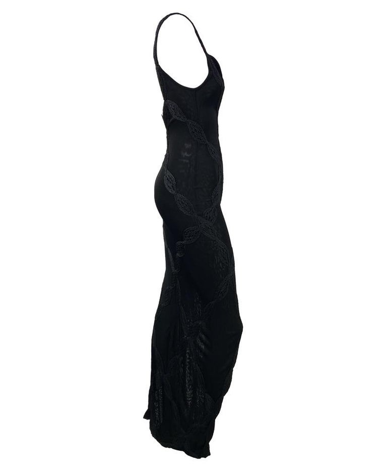 S/S 2001 Christian Dior by John Galliano Black Knit Crochet