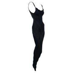 S/S 2001 Christian Dior by John Galliano Black Knit Crochet Dress