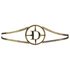 S/S 2001 Christian Dior by John Galliano Large Gold Logo Mercedes Chain Belt