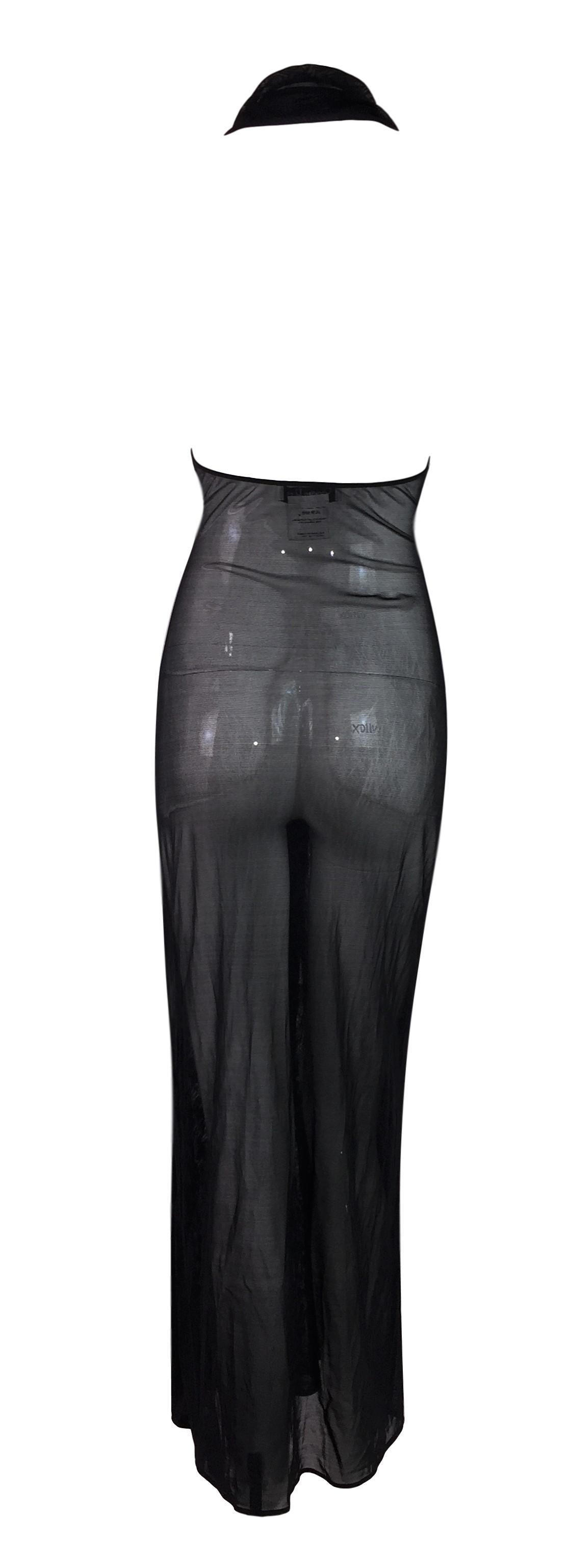 S/S 2001 Christian Dior by John Galliano Sheer Black Pin-Up Wiggle Long Dress In Good Condition In Yukon, OK