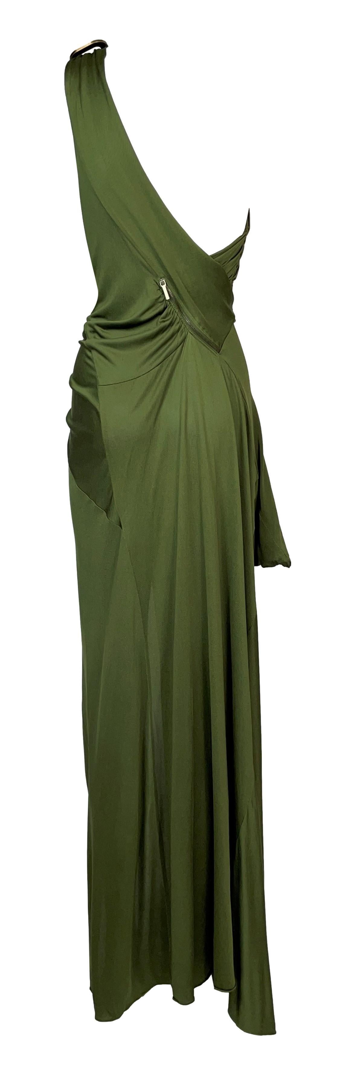S/S 2002 Christian Dior John Galliano Runway Green High Slit Maxi Dress In Good Condition In Yukon, OK
