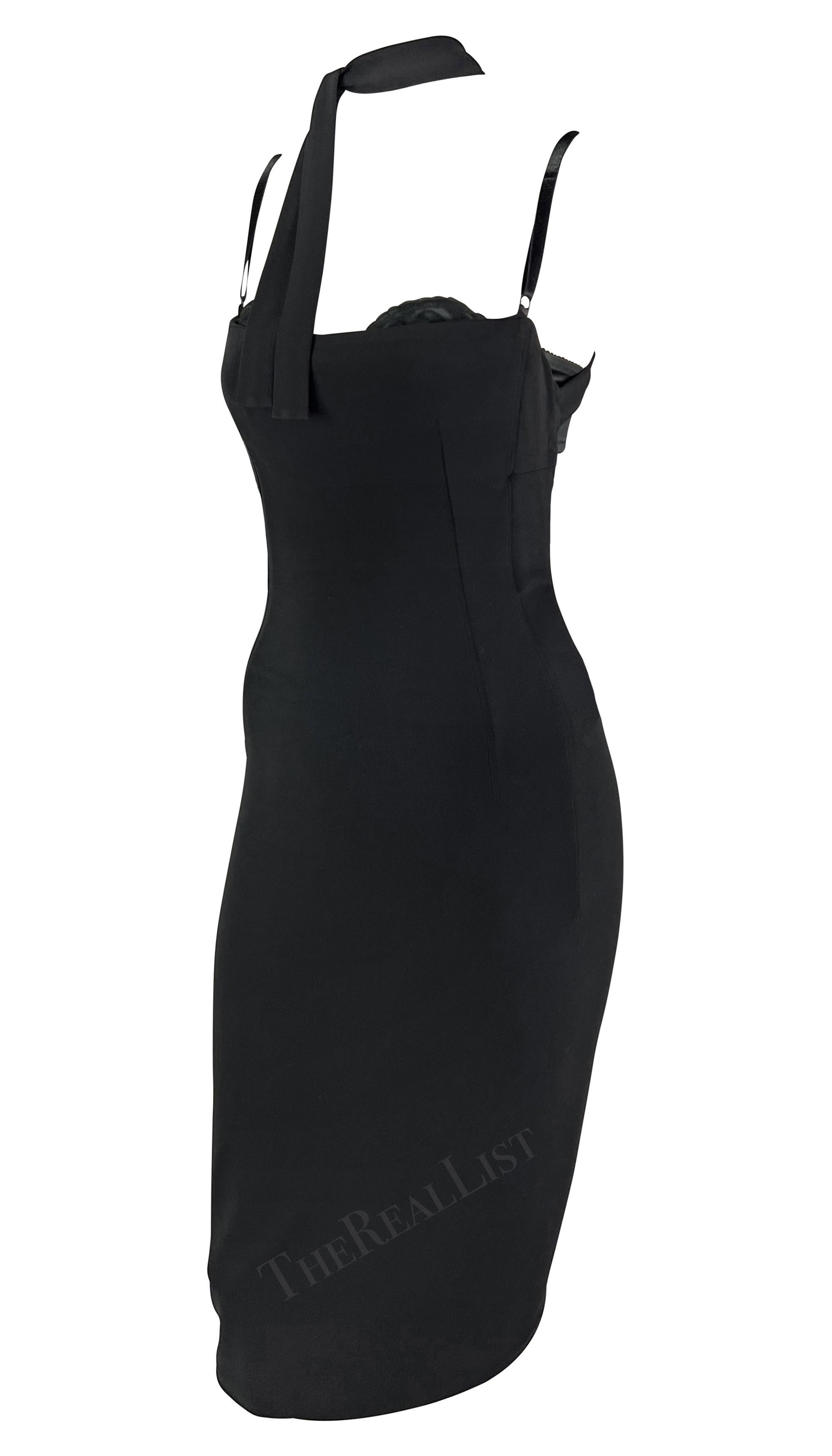 S/S 2001 Dolce & Gabbana Black Bodycon Strap Backless Runway Dress For Sale 6