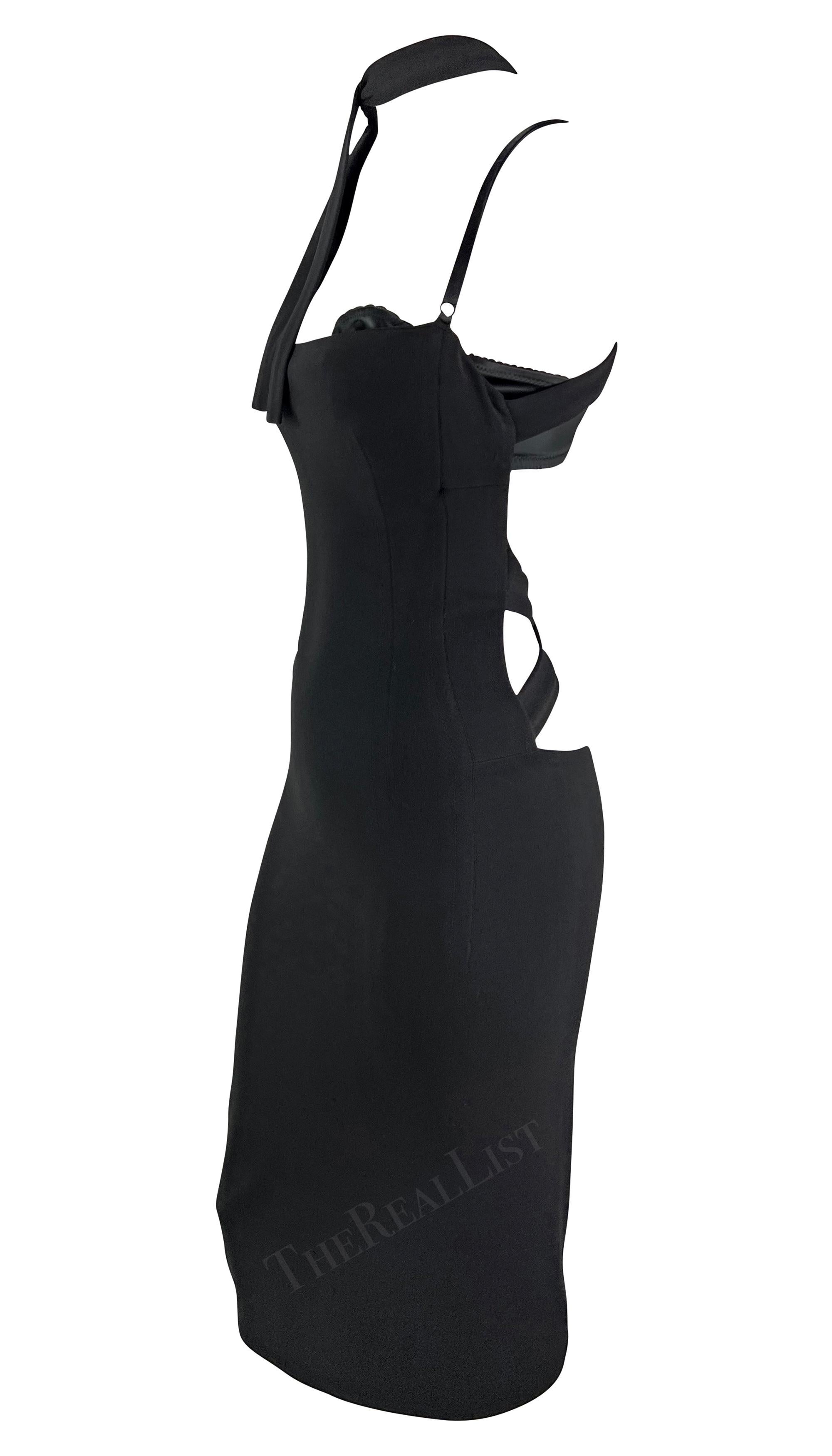 S/S 2001 Dolce & Gabbana Black Bodycon Strap Backless Runway Dress For Sale 9