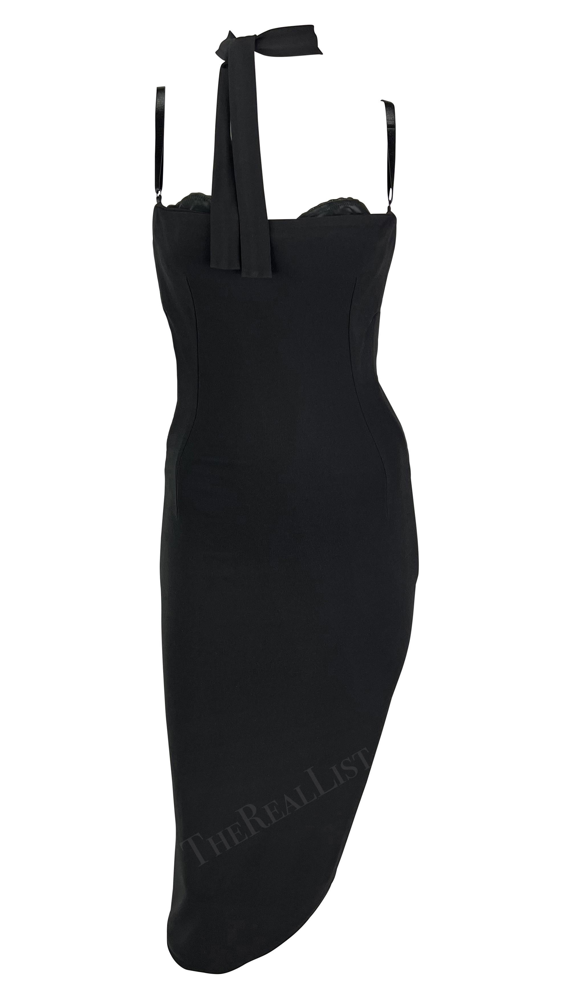 Robe de défilé à bretelles moulante noire sans bretelles Dolce & Gabbana S/S 2001 en vente 5