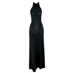 S/S 2001 Dolce & Gabbana Black Plunging Backless Long Black Dress