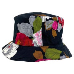 S/S 2001 Dolce & Gabbana Floral Print Bucket Hat Leopard Lining