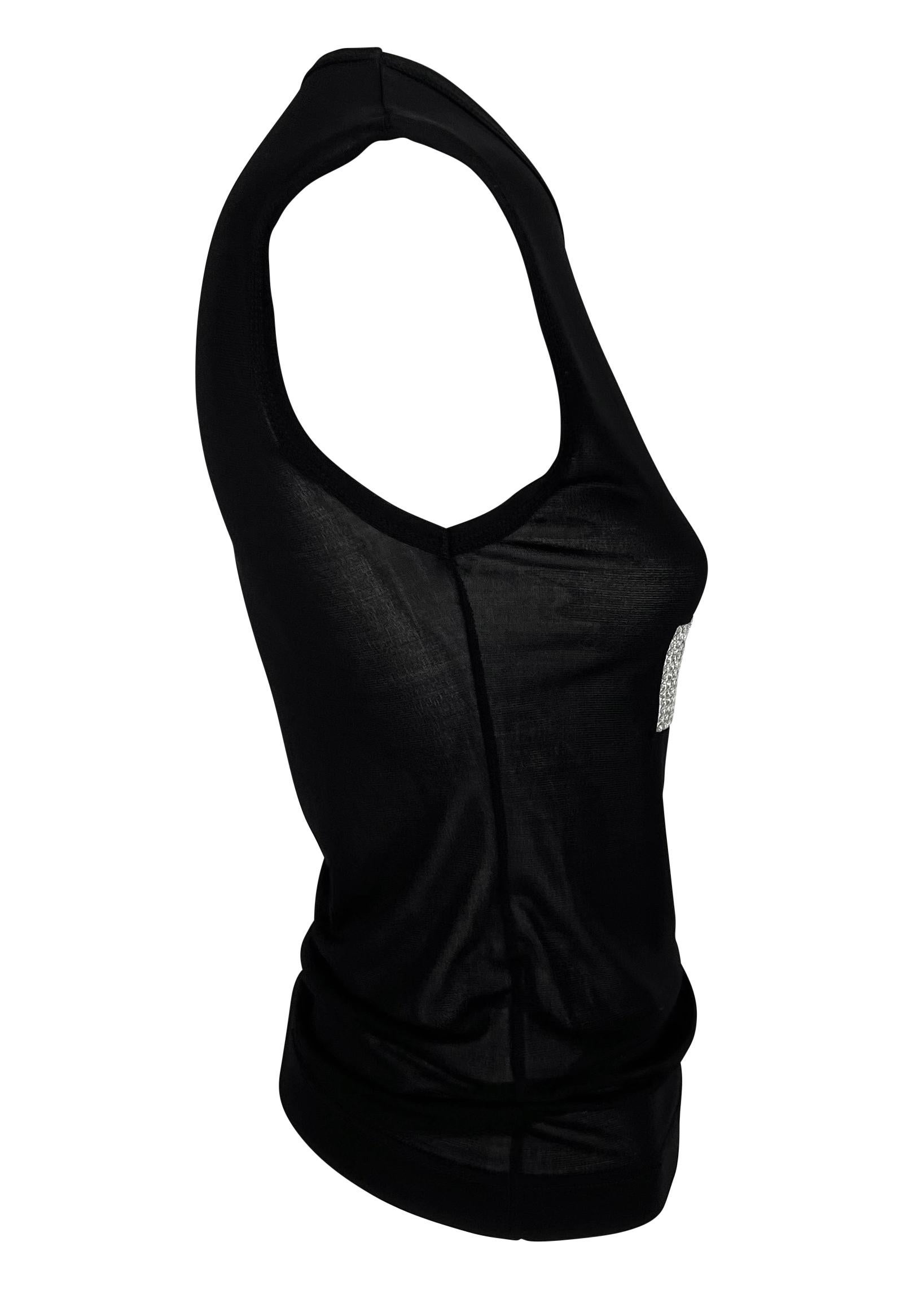 S/S 2001 Dolce & Gabbana 'LIKE A VIRGIN' Rhinestone MET Gala Sheer Black Top For Sale 9
