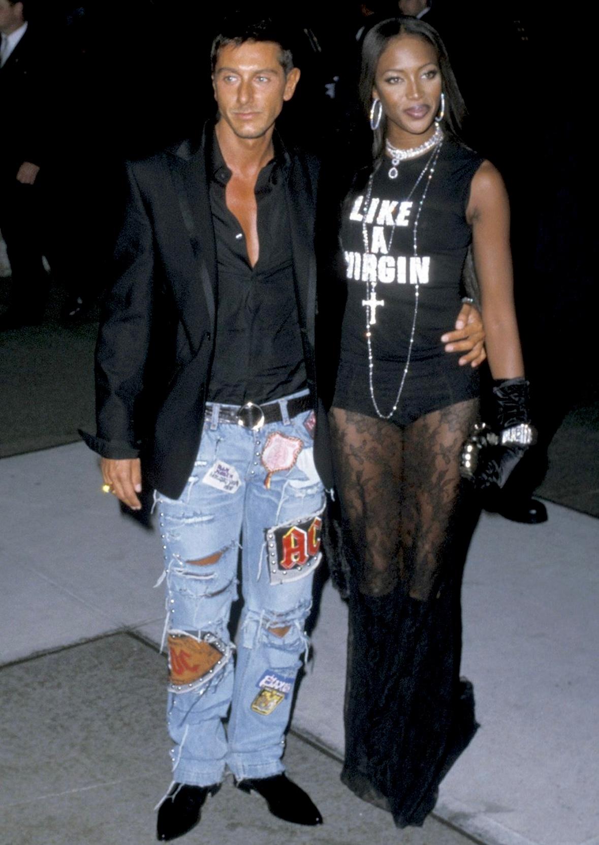 This sheer top is one of a few Madonna-themed designs from Dolce & Gabbana's Spring/Summer 2001 collection and quickly became a cult favorite. Naomi Campbell wore the this top to the 2001 MET Gala. Kris Jenner wore it to Paris Hilton's Studio