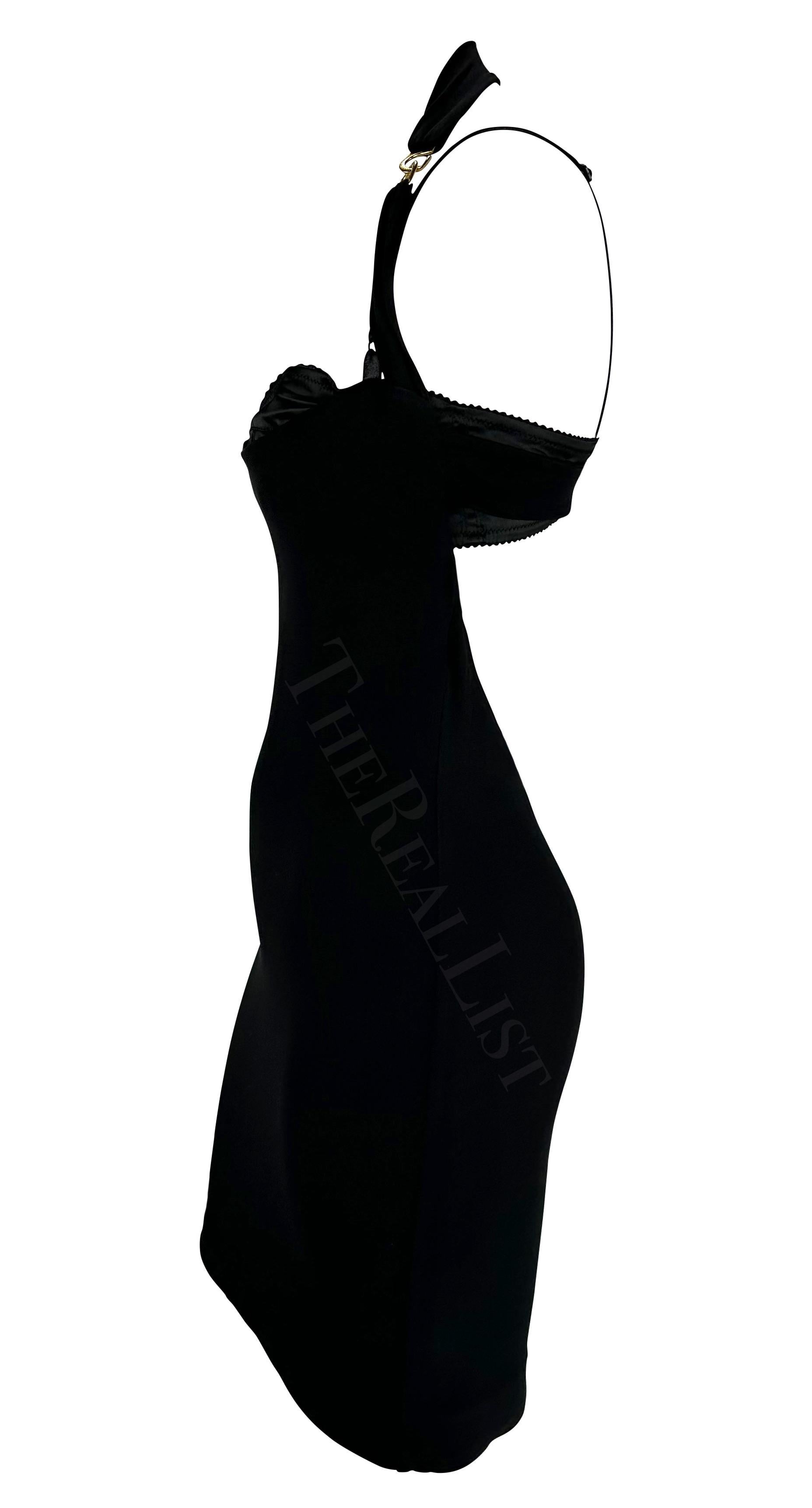 S/S 2001 Dolce & Gabbana Runway Black Bustier Halterneck Dress For Sale 3