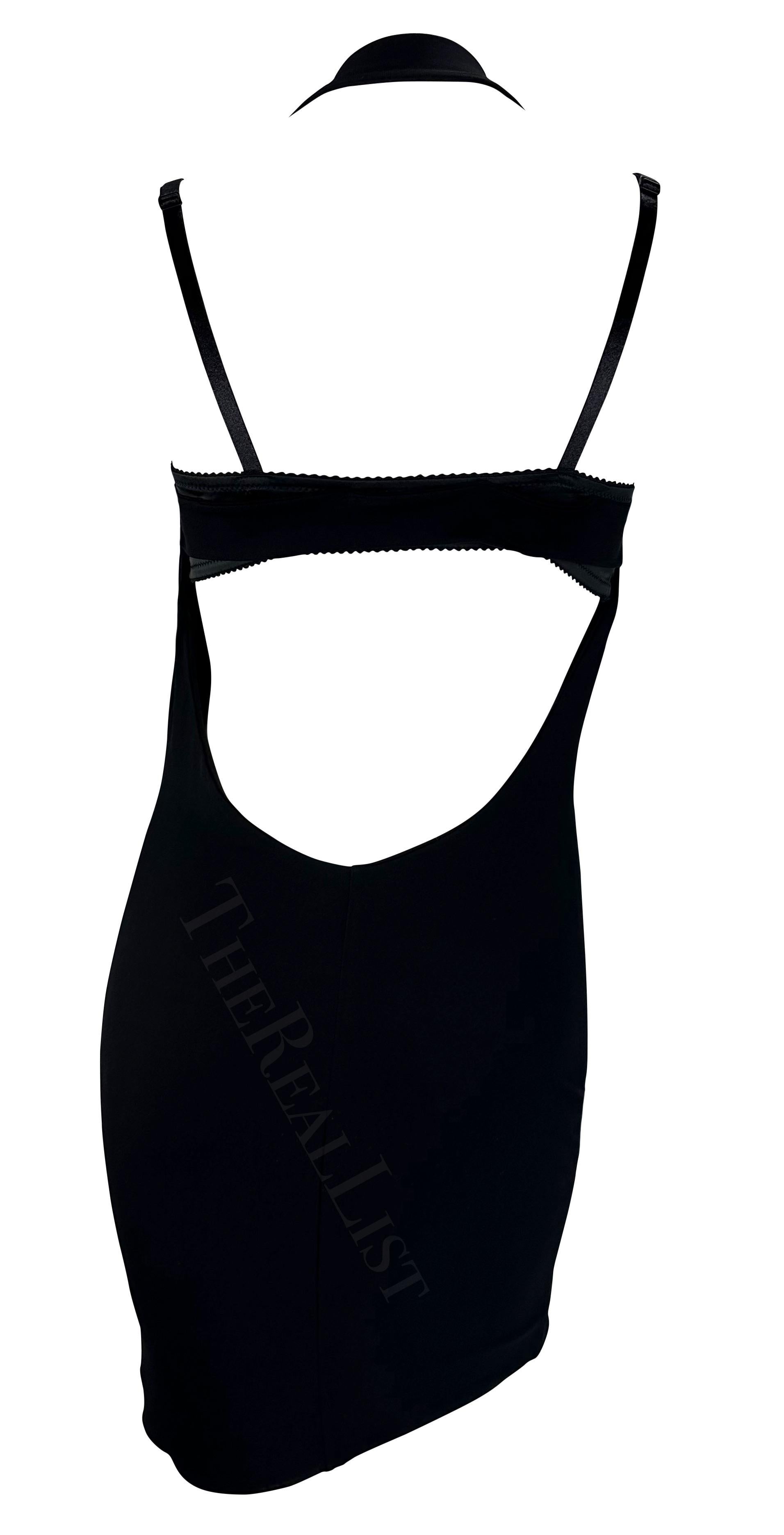 S/S 2001 Dolce & Gabbana Runway Black Bustier Halterneck Dress For Sale 4