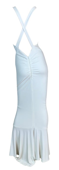 S/S 2001 Dolce & Gabbana Runway Ivory Plunging Mermaid Bodycon Long Dress