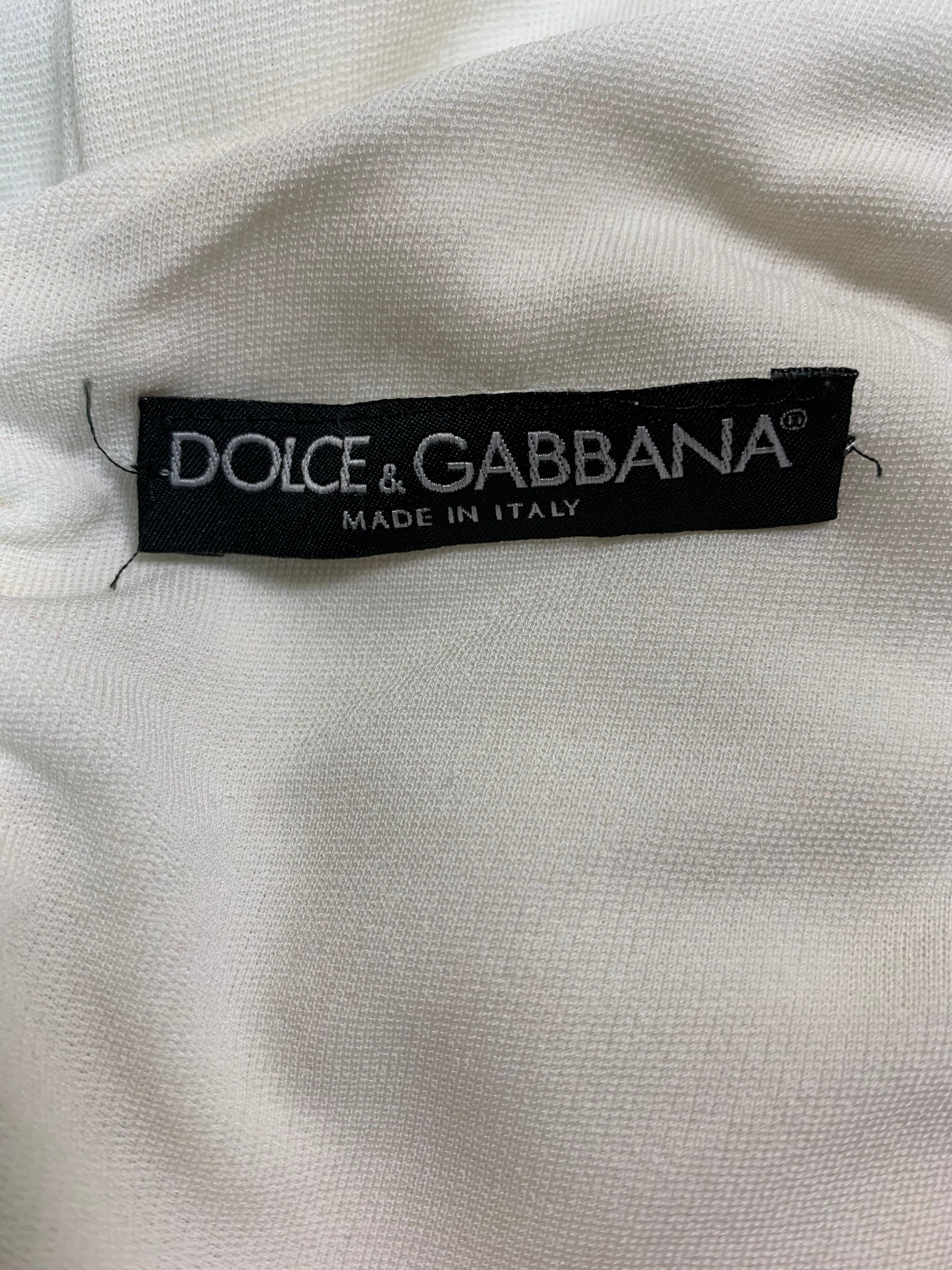 Gray S/S 2001 Dolce & Gabbana Runway Ivory Plunging Mermaid Bodycon Long Dress