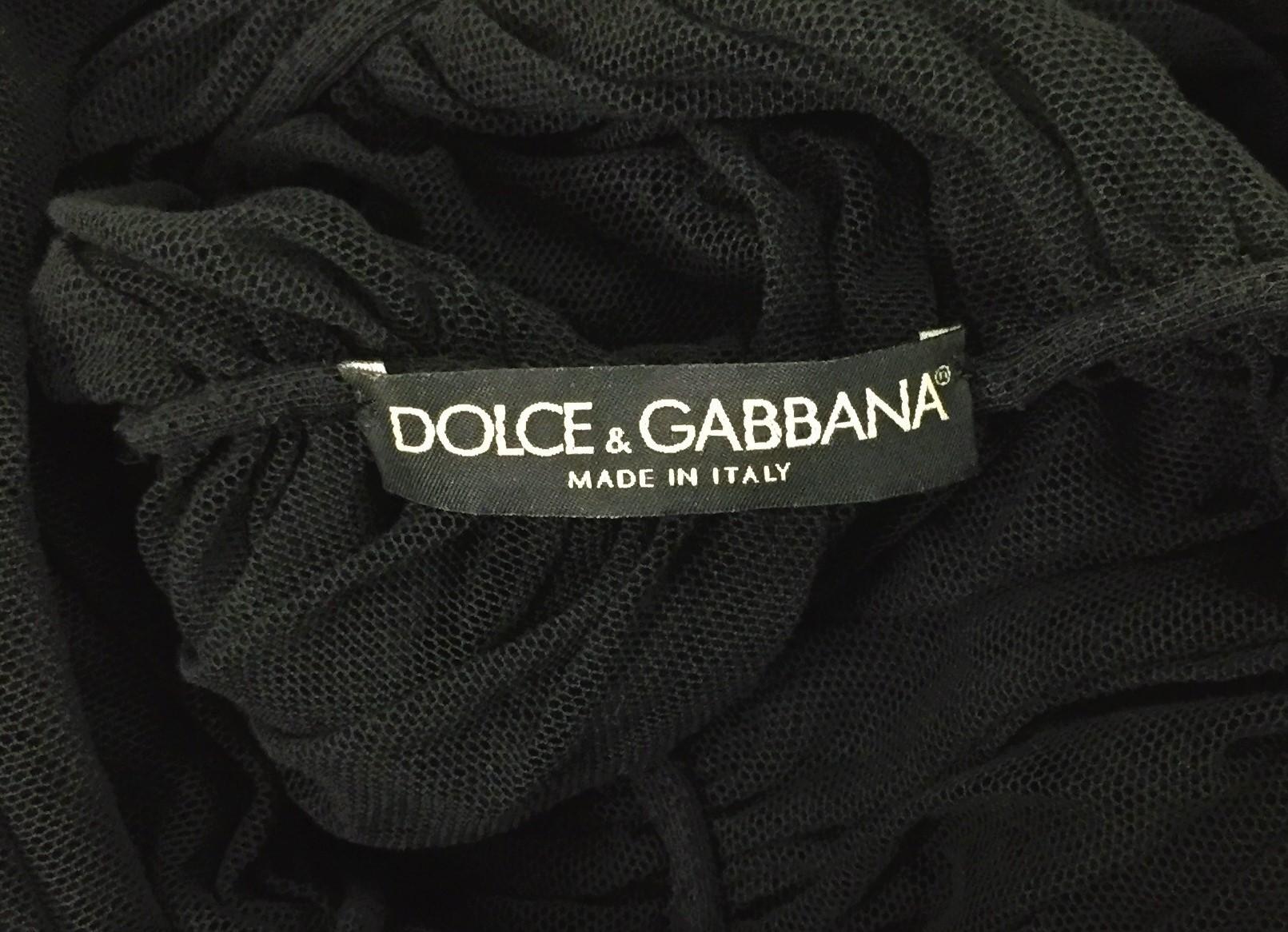 Women's S/S 2001 Dolce & Gabbana Runway Sheer Black Fishnet Mesh Pin-Up Wiggle Dress