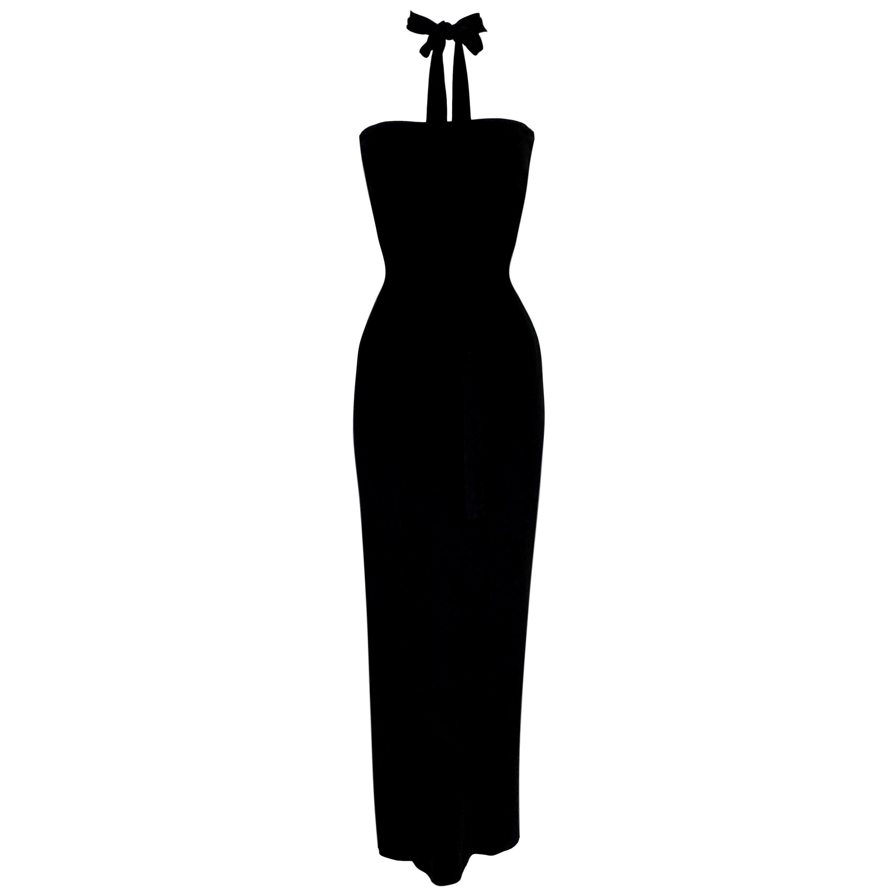 S/S 2001 Dolce 
Gabbana Runway Strappy Convertible Neck Tie Bodycon Dress 44