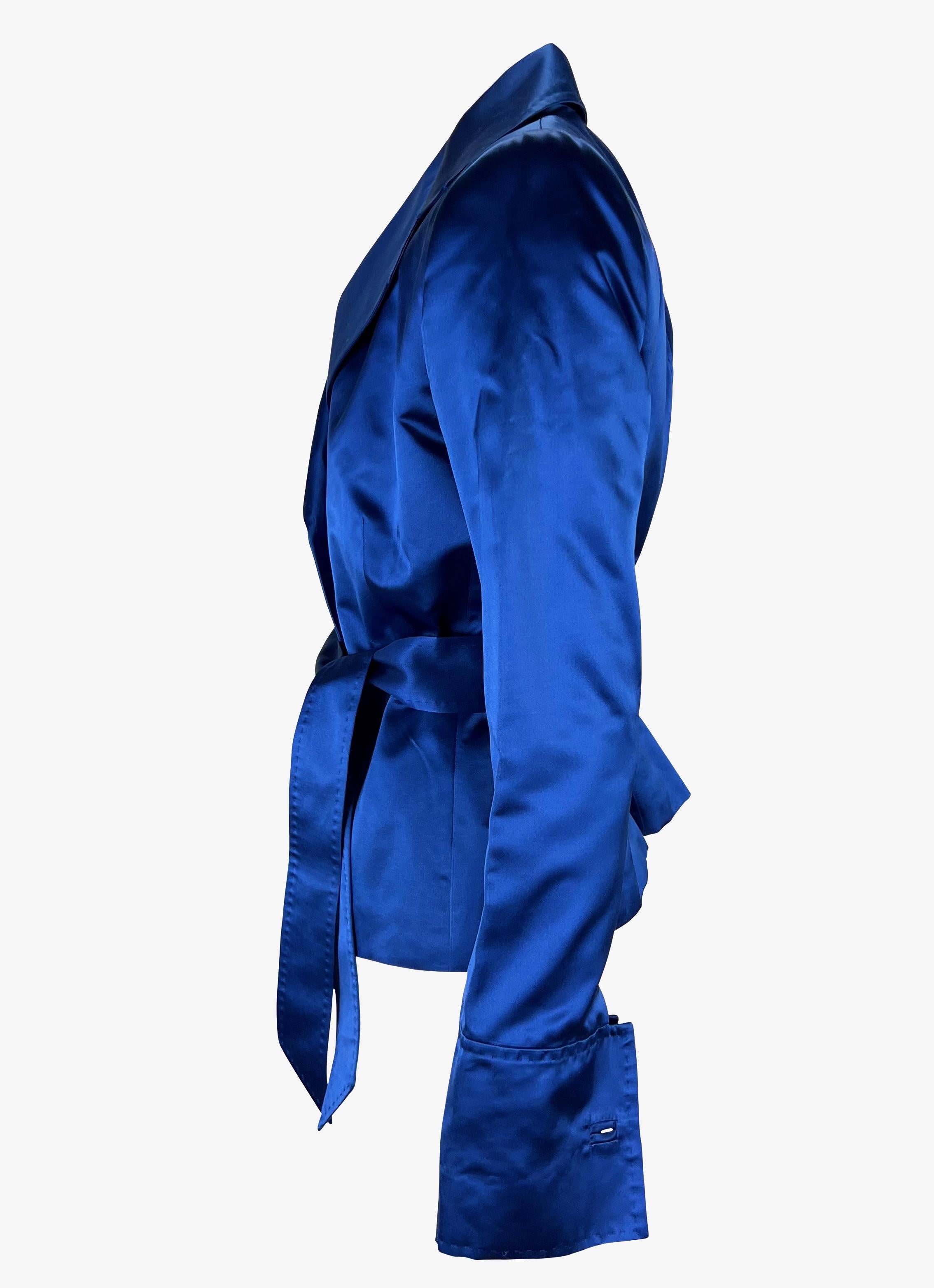 satin blue blazer