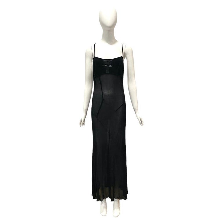 S/S 2001 Gaultier Sheer Slip Dress 1920s style For Sale at 1stDibs