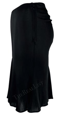 S/S 2001 Gianni Versace by Donatella Black Ruched Sheer Bodycon Stretch Skirt