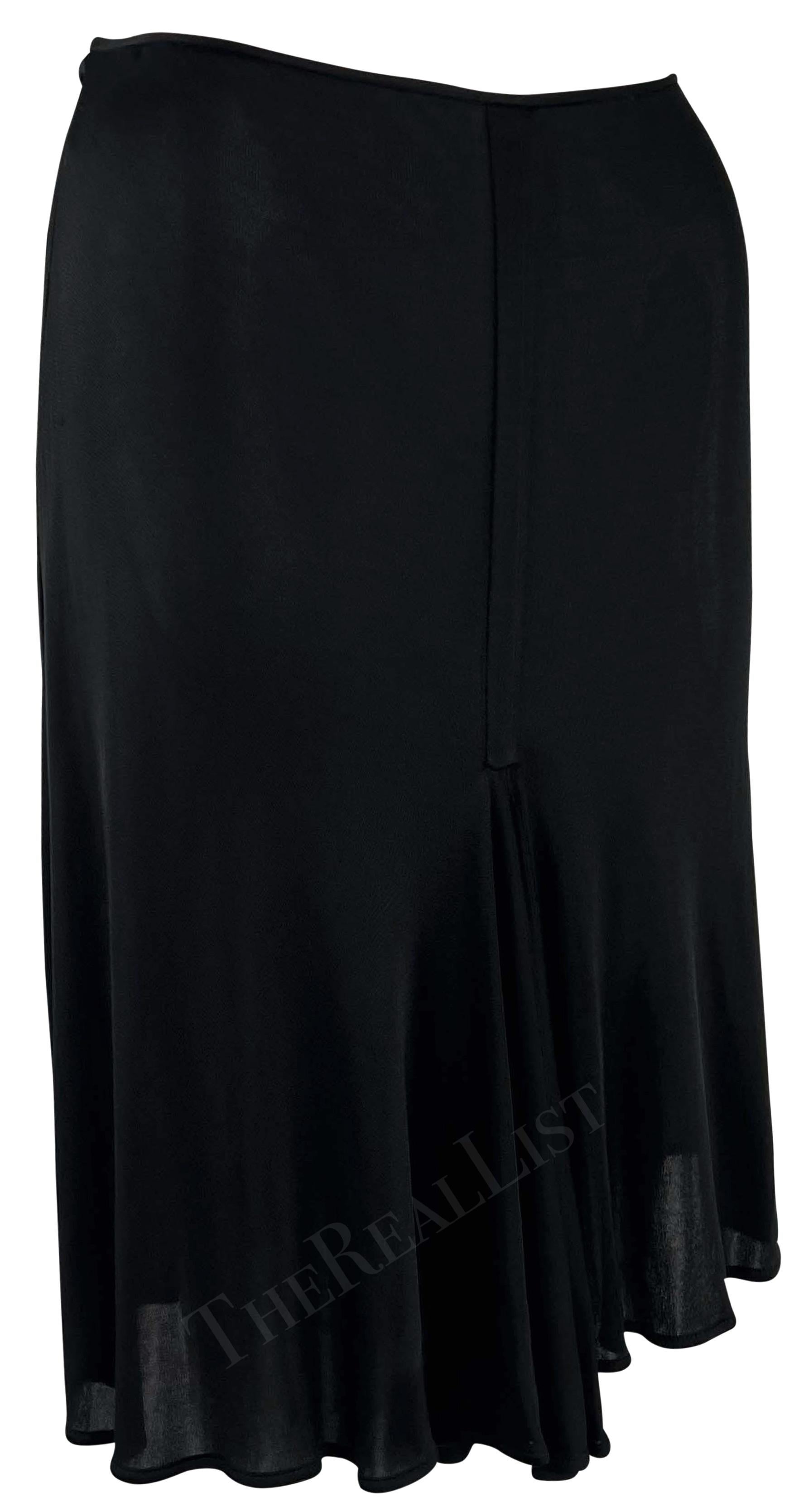 Women's S/S 2001 Gianni Versace by Donatella Black Ruched Sheer Bodycon Stretch Skirt For Sale
