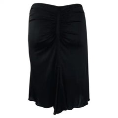 S/S 2001 Gianni Versace by Donatella Black Ruched Sheer Bodycon Stretch Skirt