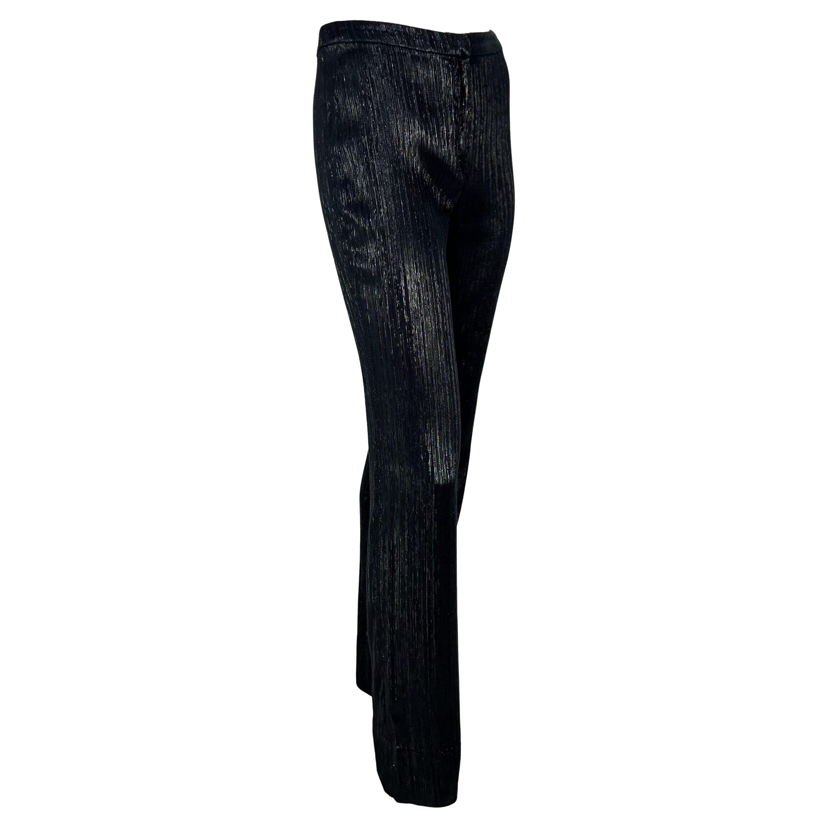 Pantaloni in lurex grigio-argento metallizzato P/E 2001 Donatella Versace for Gianni Versace 1