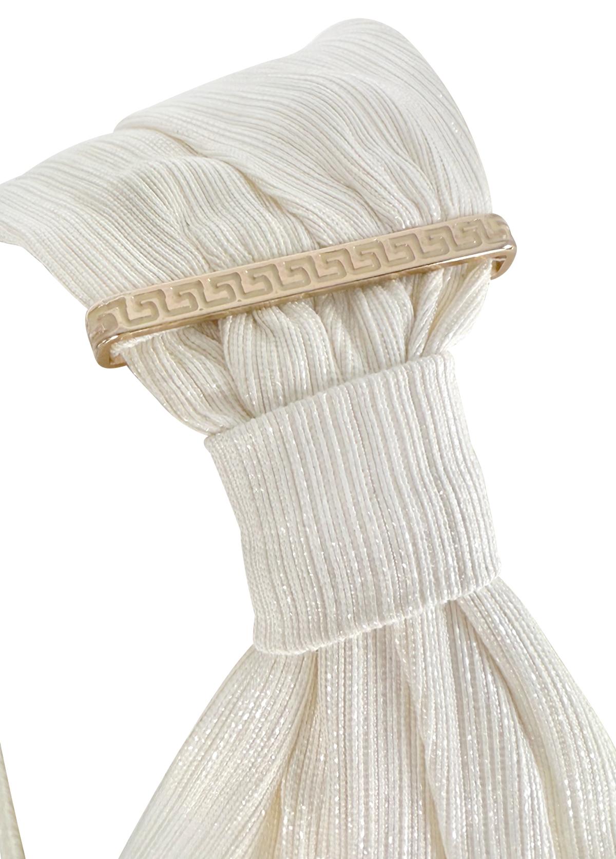 De las mujeres S/S 2001 Gianni Versace by Donatella Off-White Mini vestido brillante en venta