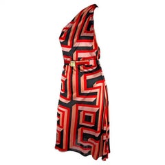 Robe courte ceinturée rose Gianni Versace by Donatella, P/E 2001